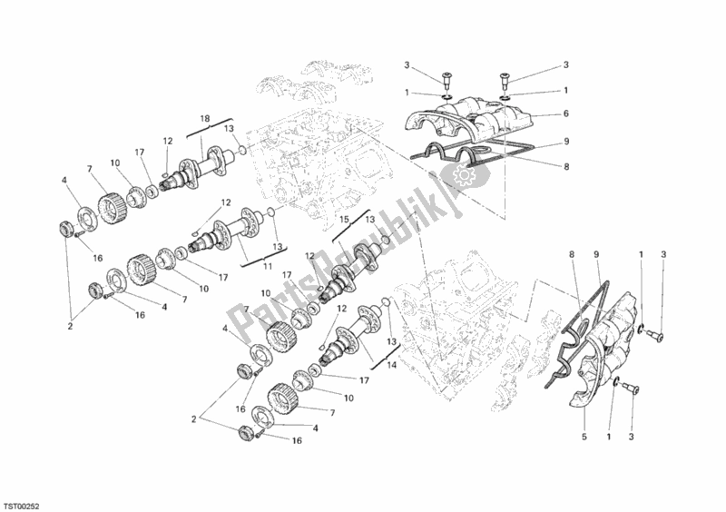 Wszystkie części do Wa? Rozrz? Dczy Ducati Superbike 848 USA 2009